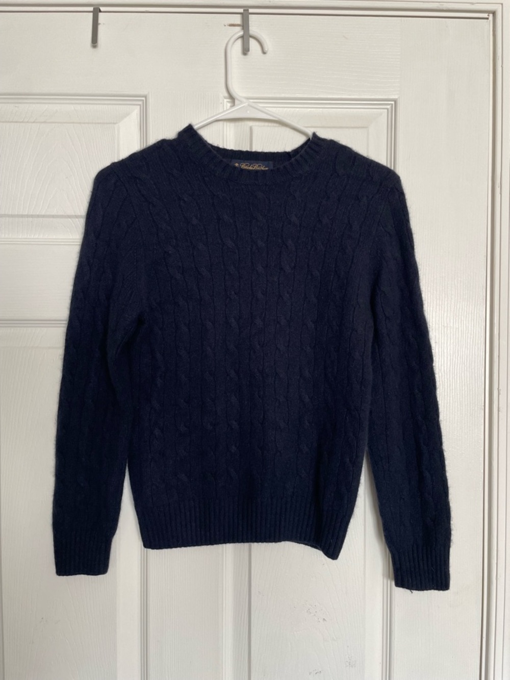 Brooks Brothers 100% Cashmere Classic Navy Cable-Knit Women’s Sweater Size Small